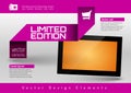 Business banner with modern display. Vector design elements for