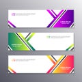 Business Banner Template, Layout White Background Design, Corporate Geometric web header or footer in gradient color Royalty Free Stock Photo