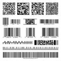 Business barcodes and QR codes vector set