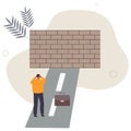 Business barrier, obstacle or difficulty, road block or career struggle, trouble or problem to be solved, prohibited or dead end