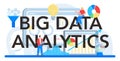 Business big data analytics typographic header. Chart and graph, diagram