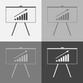 Business billboard set icon with graphic. Business blackb