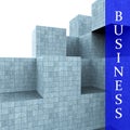 Business Blocks Design Means Building Activity And Construction