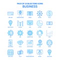 Business Blue Tone Icon Pack - 25 Icon Sets Royalty Free Stock Photo