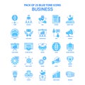 Business Blue Tone Icon Pack - 25 Icon Sets Royalty Free Stock Photo