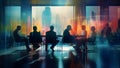 business blur effect, Silhouettes business people, lobby fast moving , crowd business people. Royalty Free Stock Photo