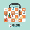 Business board game concept infographic step to successful. Royalty Free Stock Photo