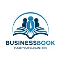 Business Book Logo Vector. This logo is design use human symbol with book. Royalty Free Stock Photo