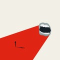 Business boss harassment and shouting vector concept. Symbol of discrimination, pressure, stress. Minimal illustration.