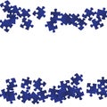 Business brainteaser jigsaw puzzle dark blue Royalty Free Stock Photo