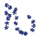 Business brainteaser jigsaw puzzle dark blue Royalty Free Stock Photo