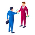 Business bribery icon, isometric style