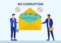 Business bribery and kickback corruption concept