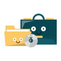 Business briefcase with folder and cd rom vector illustration Royalty Free Stock Photo