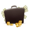 Business briefcase full of money Royalty Free Stock Photo