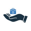 Business, briefcase, hand bag icon. Simple editable vector illustration Royalty Free Stock Photo