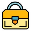 Business briefcase icon color outline vector Royalty Free Stock Photo