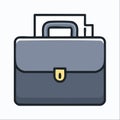 Business Briefcase Icon with Documents Royalty Free Stock Photo