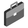 Business briefcase icon isometric vector. Classic gray leather briefcase icon