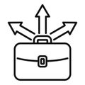 Business briefcase icon outline vector. Choose team