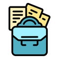 Business briefcase icon vector flat Royalty Free Stock Photo