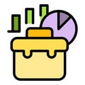 Business briefcase icon vector flat Royalty Free Stock Photo