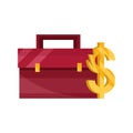 Business briefcase money stock market crash isolated icon Royalty Free Stock Photo