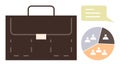 Professional Briefcase with Team Collaboration and Communication Visualization Royalty Free Stock Photo