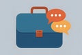 Business Briefcase with Speech Bubbles: Communication and Collaboration Concept Royalty Free Stock Photo