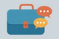 Business Briefcase with Speech Bubbles: Communication and Collaboration Concept Royalty Free Stock Photo