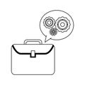 Business briefcase symbol black and white