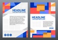 Business brochure design template. Color geometric mosaic. Abstract modern composition. Magazine or poster cover. Layout Royalty Free Stock Photo