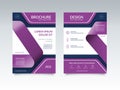 Business brochure design template. Front and back page in A4 size. Vector layout with icons and place for text.