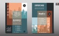 Business brochure flyer design layout template in A4 size, with blur background, vector eps10, CMYK color Royalty Free Stock Photo