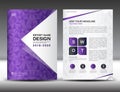 Business brochure flyer template in A4 size, Purple Cover design