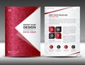 Business brochure flyer template in A4 size, Red Cover design