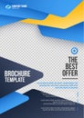 Business brochure or leaflet, flyer template with blank image layout