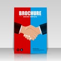 Business brochure template. Handshake. Two businessmen. Vector Royalty Free Stock Photo