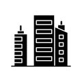 Business building black glyph icon