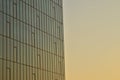 Business building glass wall, sunset Royalty Free Stock Photo