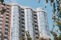 Business building in Kyiv. Building against the blue sky Royalty Free Stock Photo