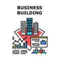 Business Building Tower Concept Color Illustration