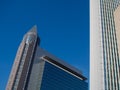 Business buildings with Trade Fair Tower in Frankfurt, Germany Royalty Free Stock Photo