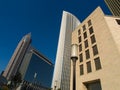 Business buildings with Trade Fair Tower in Frankfurt, Germany Royalty Free Stock Photo