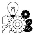 Business bulb gear puzzles