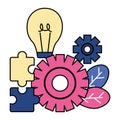 Business bulb gear puzzles