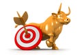 Business bull and target Royalty Free Stock Photo