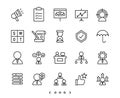 Business and businessman line icon set