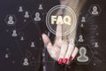 Business button FAQ connection signal web sign Royalty Free Stock Photo