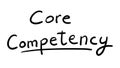 Business Buzzword: core competency - vector handwritten phrase